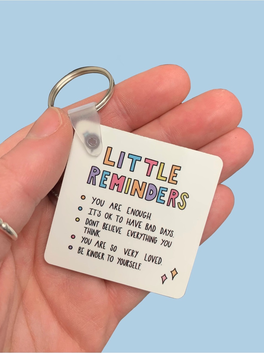 Little Reminders Keychain - Multicolor Text